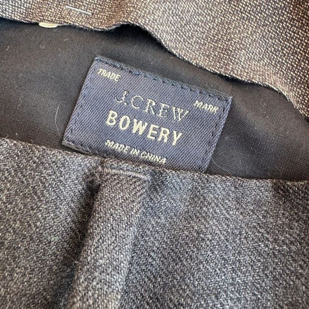 J.Crew Bowery Men's Wool Blend Dress Pants Size 30x32 Gray Plaid Flat Front